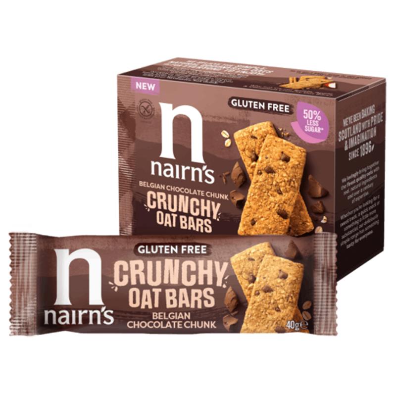 Nairns Crunchy Oat Bars Chocolate Belgian Glutenvrij (160 gr)