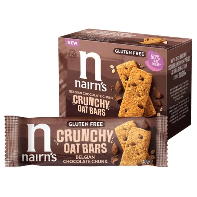 Nairns Crunchy Oat Bars Chocolate Belgian Glutenvrij (160 gr)