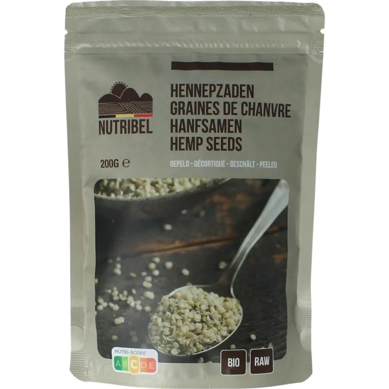 Nutribel Hennepzaad Gepeld Raw Bio (200 gr)