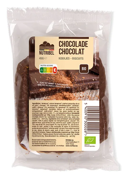 Nutribel Chocoladekoek Bio (45 gr)