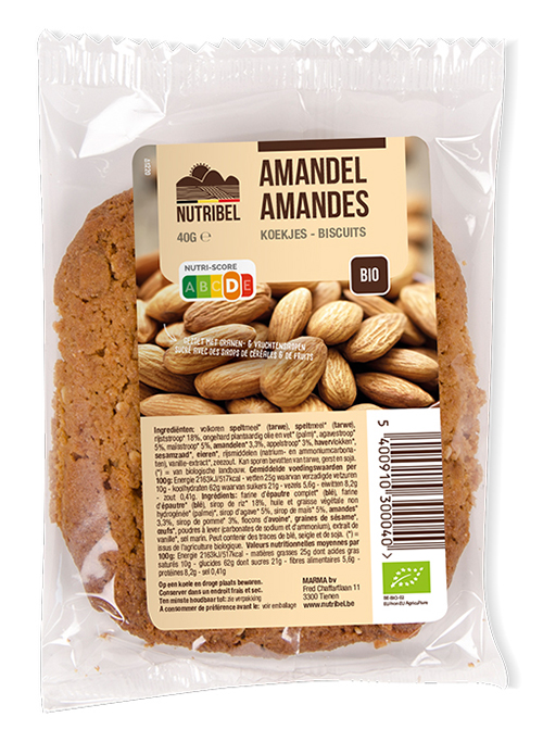 Nutribel Spelt Amandelkoek Bio (40 gr)