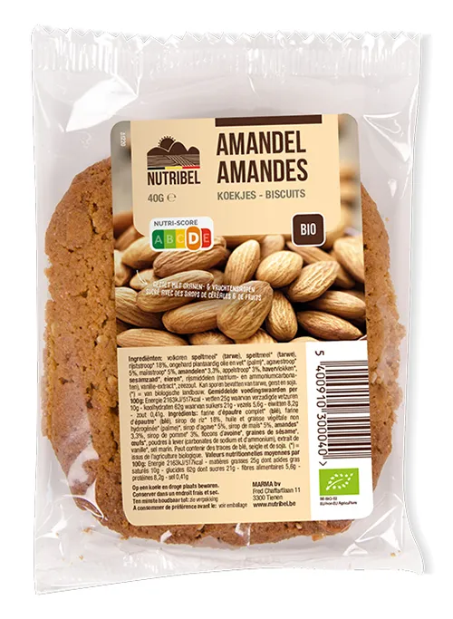 Nutribel Spelt Amandelkoek Bio (40 gr)