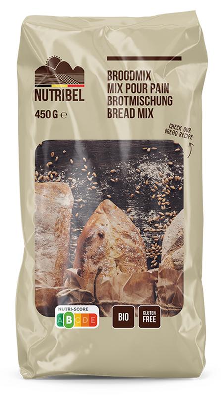 Nutribel Broodmix Vezelrijk Glutenvrij Bio (450 gr)