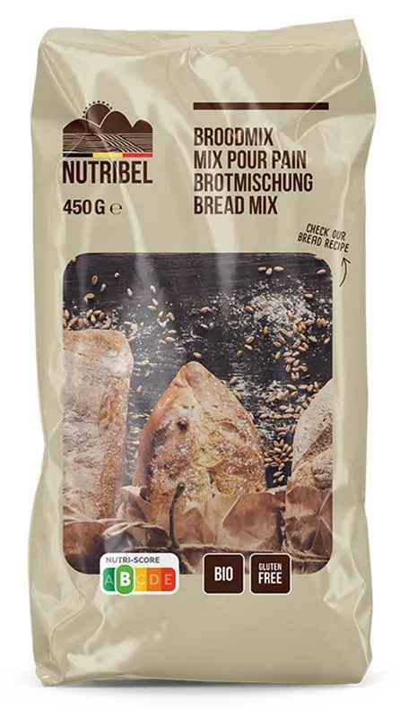 Nutribel Broodmix Vezelrijk Glutenvrij Bio (450 gr)