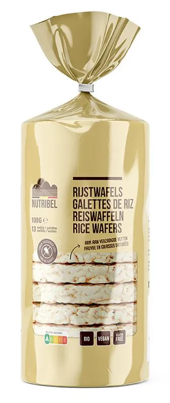 Nutribel Rijstwafels zonder Zout Glutenvrij Bio (100 gr)