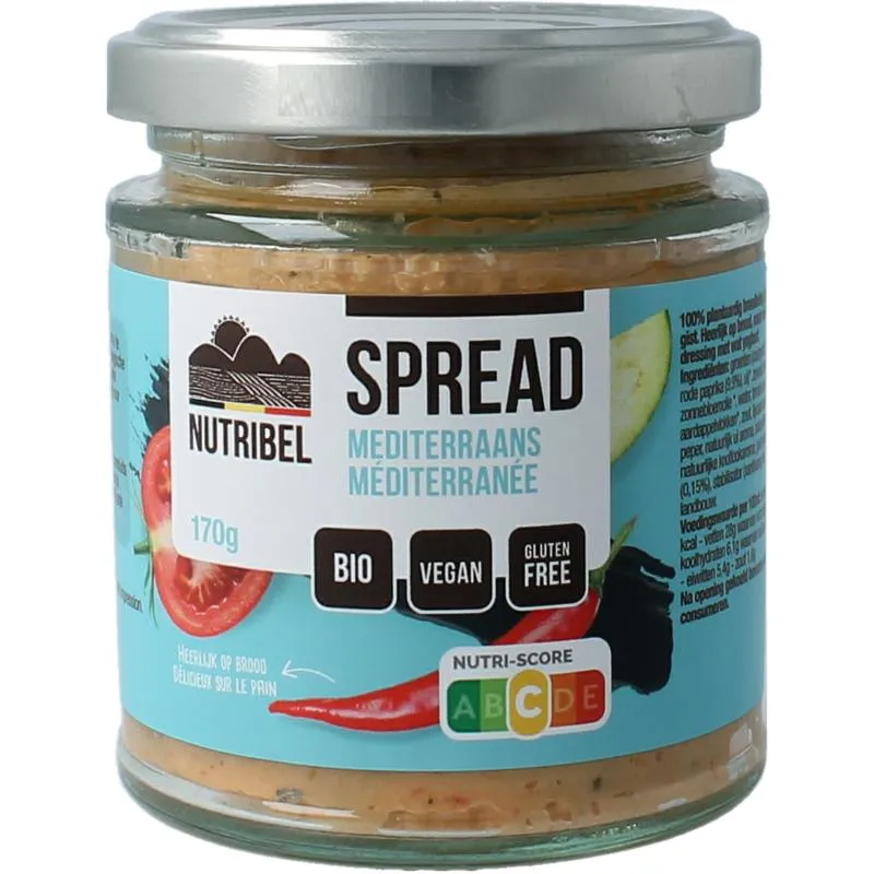 Nutribel Mediterraans Spread Glutenvrij Bio (190 ml)