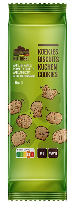 Nutribel Kinderkoekjes Appel Kaneel Bio (140 gr)