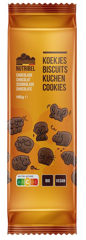 Nutribel Kinderkoekjes Chocolade Bio (140 gr)