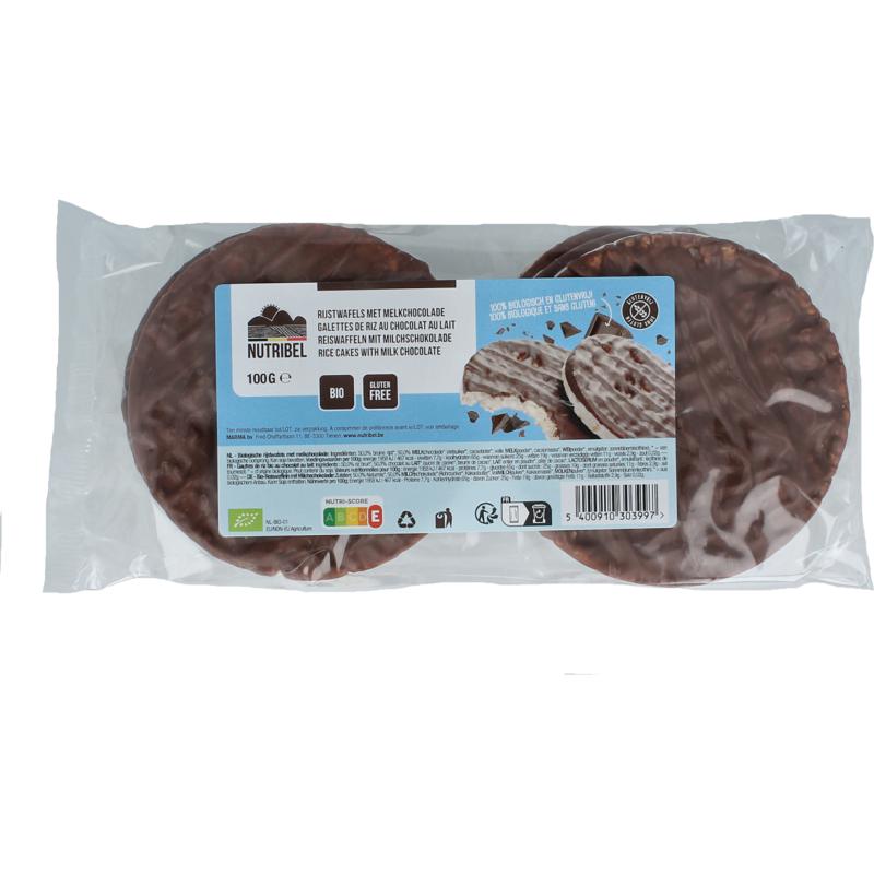 Nutribel Rijstwafels Melkchocolade Bio (100 gr)