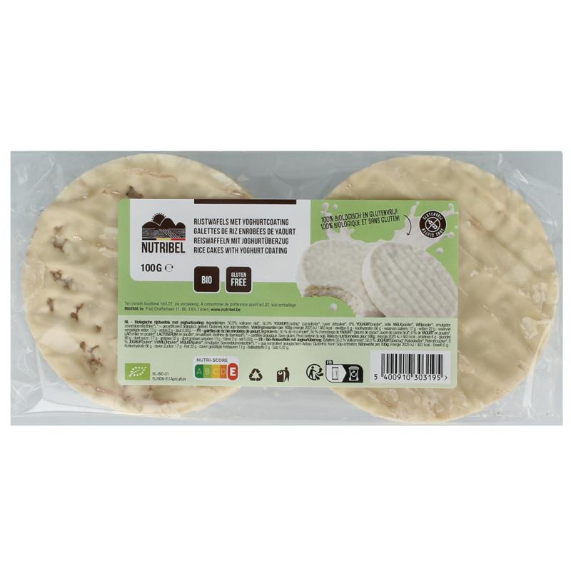 Nutribel Rijstwafels Yoghurt Coat Bio (100 gr)