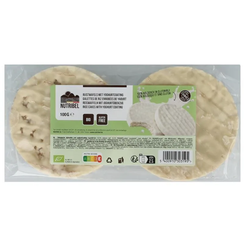 Nutribel Rijstwafels Yoghurt Coat Bio (100 gr)