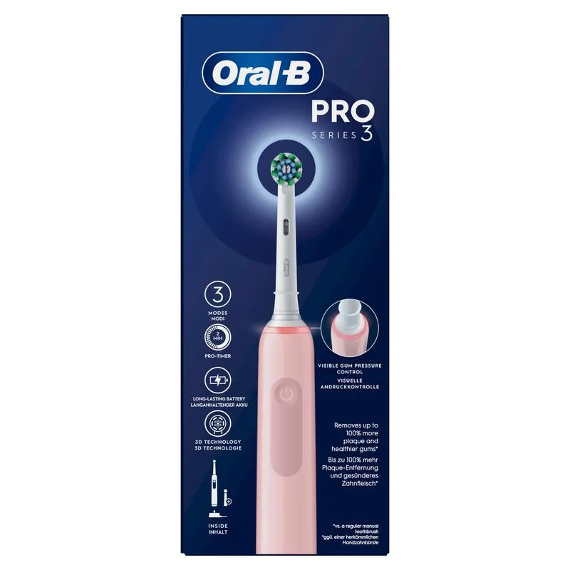 Oral B Tandenborstel Elektr Pro 3000 Pink Cross Action (1 stuk)