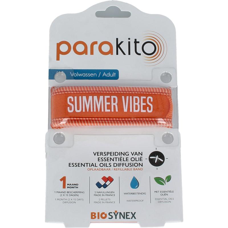 Parakito Anti Mug Armband Volwassenen Oranje (1 stuk)