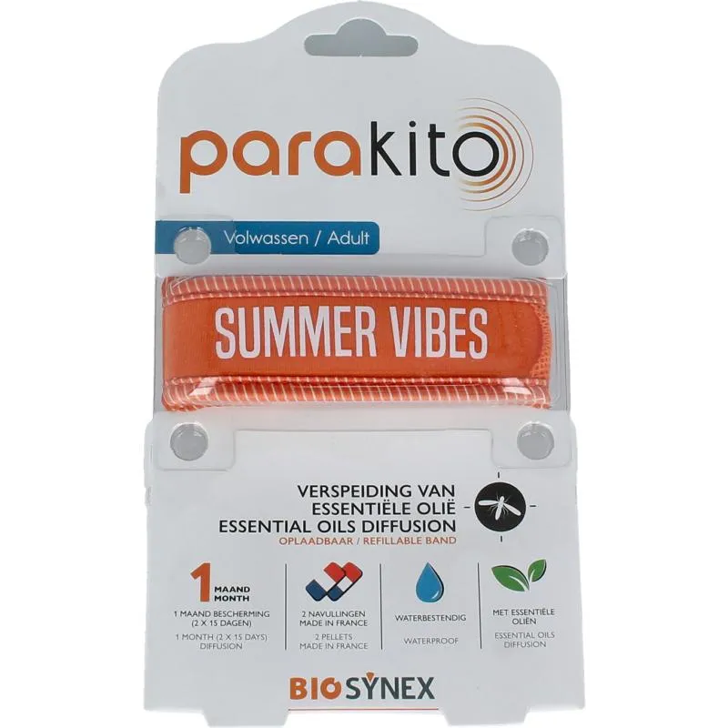 Parakito Anti Mug Armband Volwassenen Oranje (1 stuk)