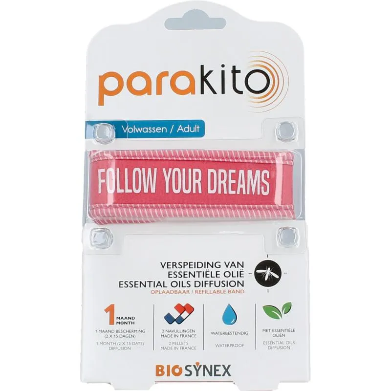 Parakito Anti Mug Armband Volwassenen Fuchsia (1 stuk)