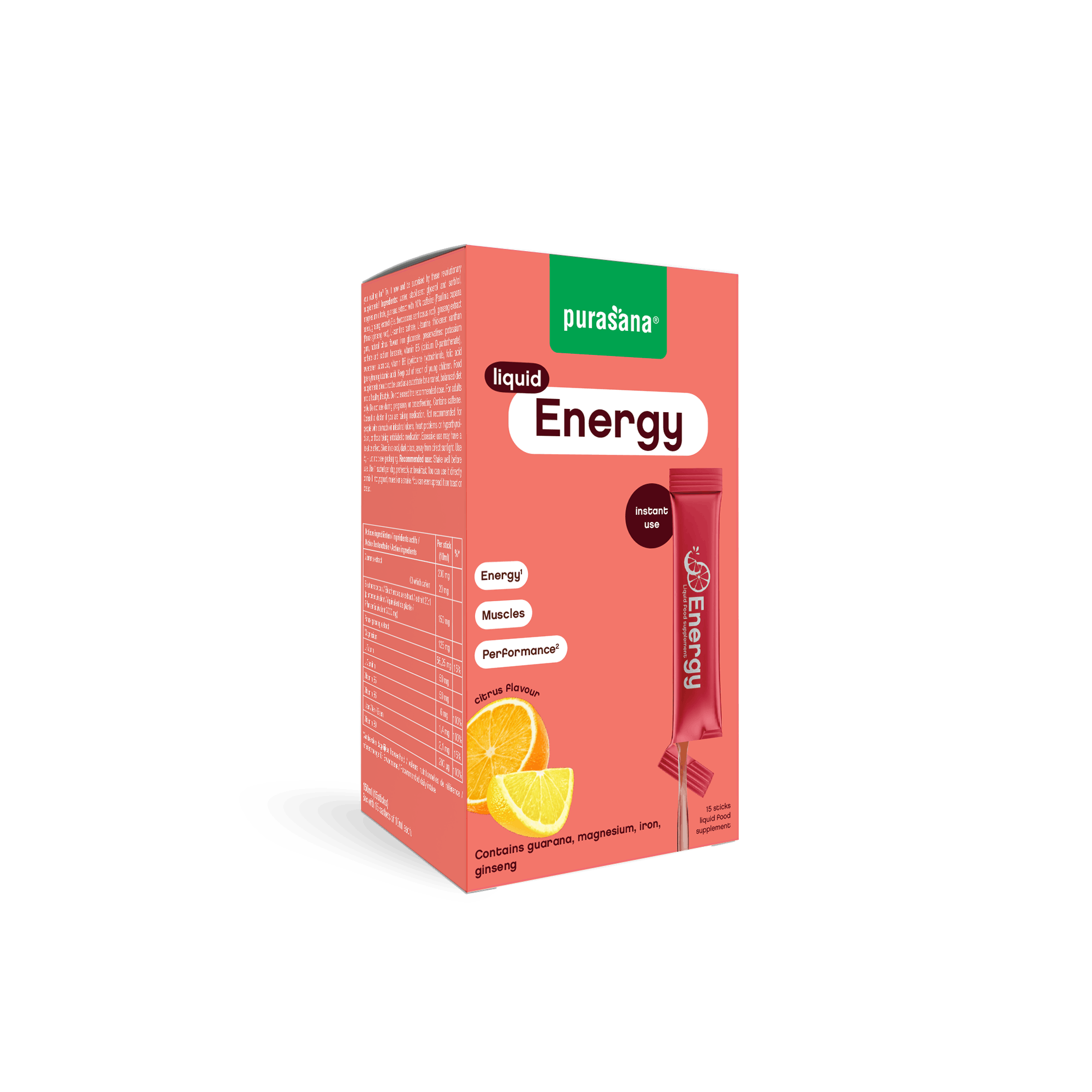 Purasana Energy Liquid Gelstick 10ml (15 stuks)