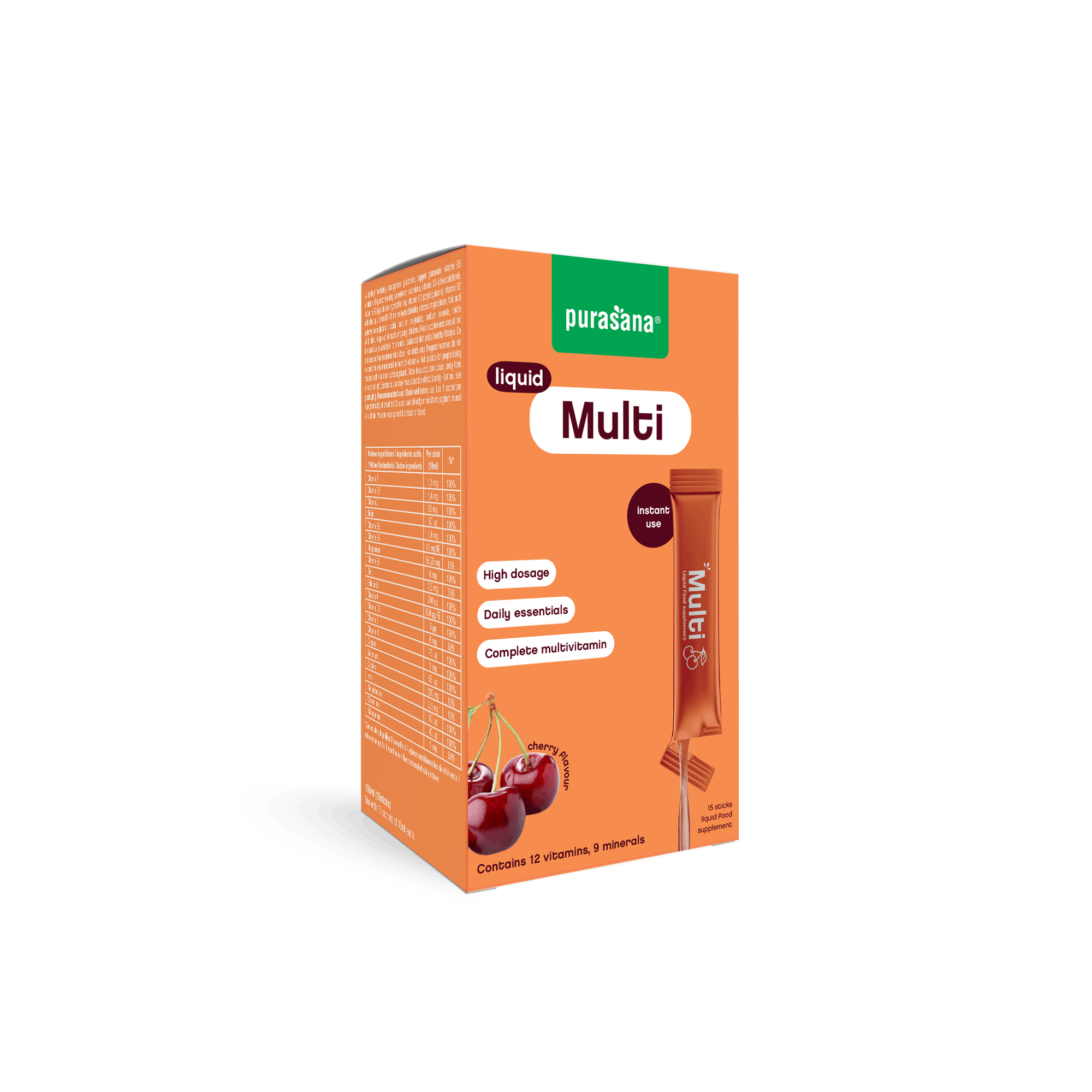 Purasana Multivit Liquid Gelstick 10ml (15 stuks)
