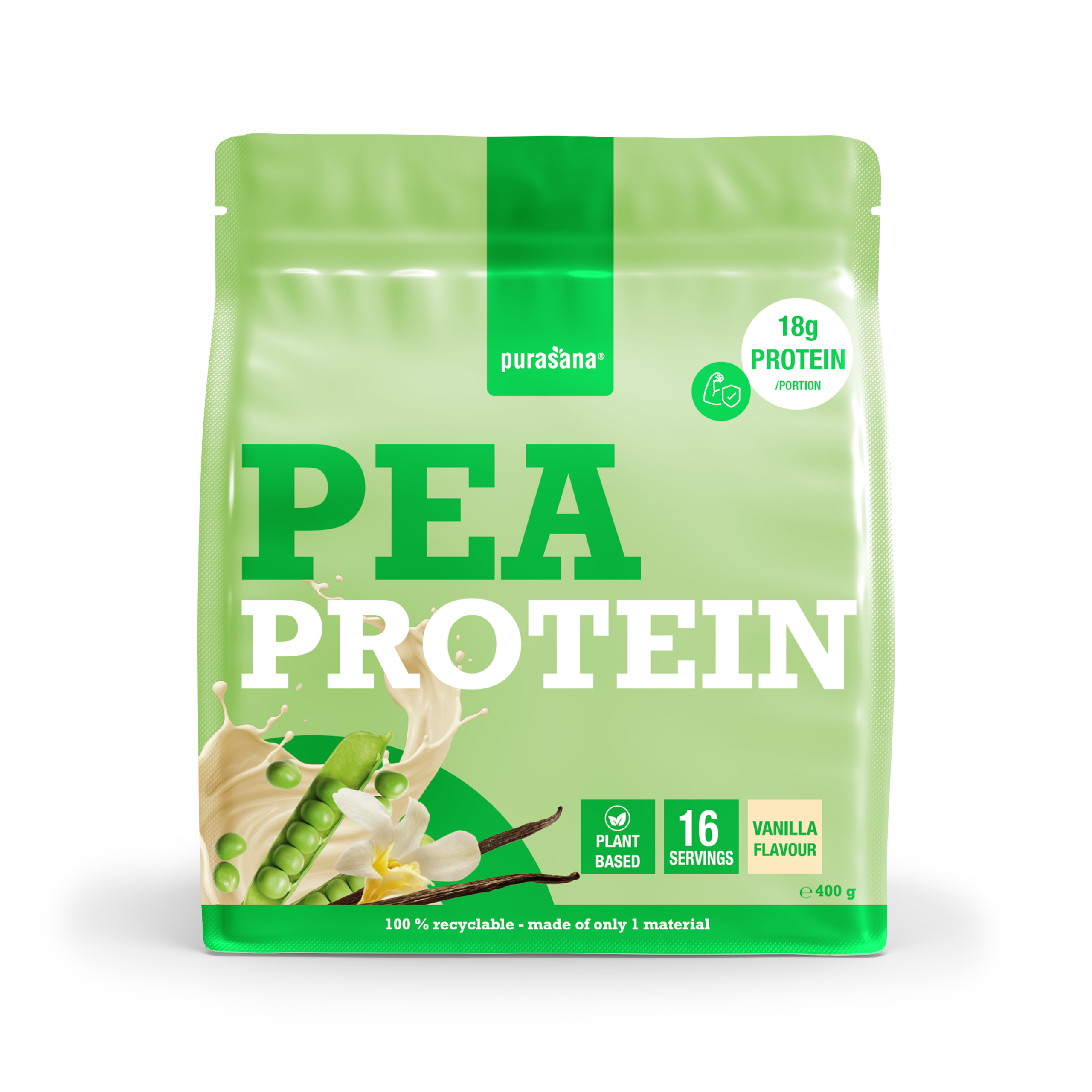 Purasana Plant Protein Erwt Vaniille (400 gr)