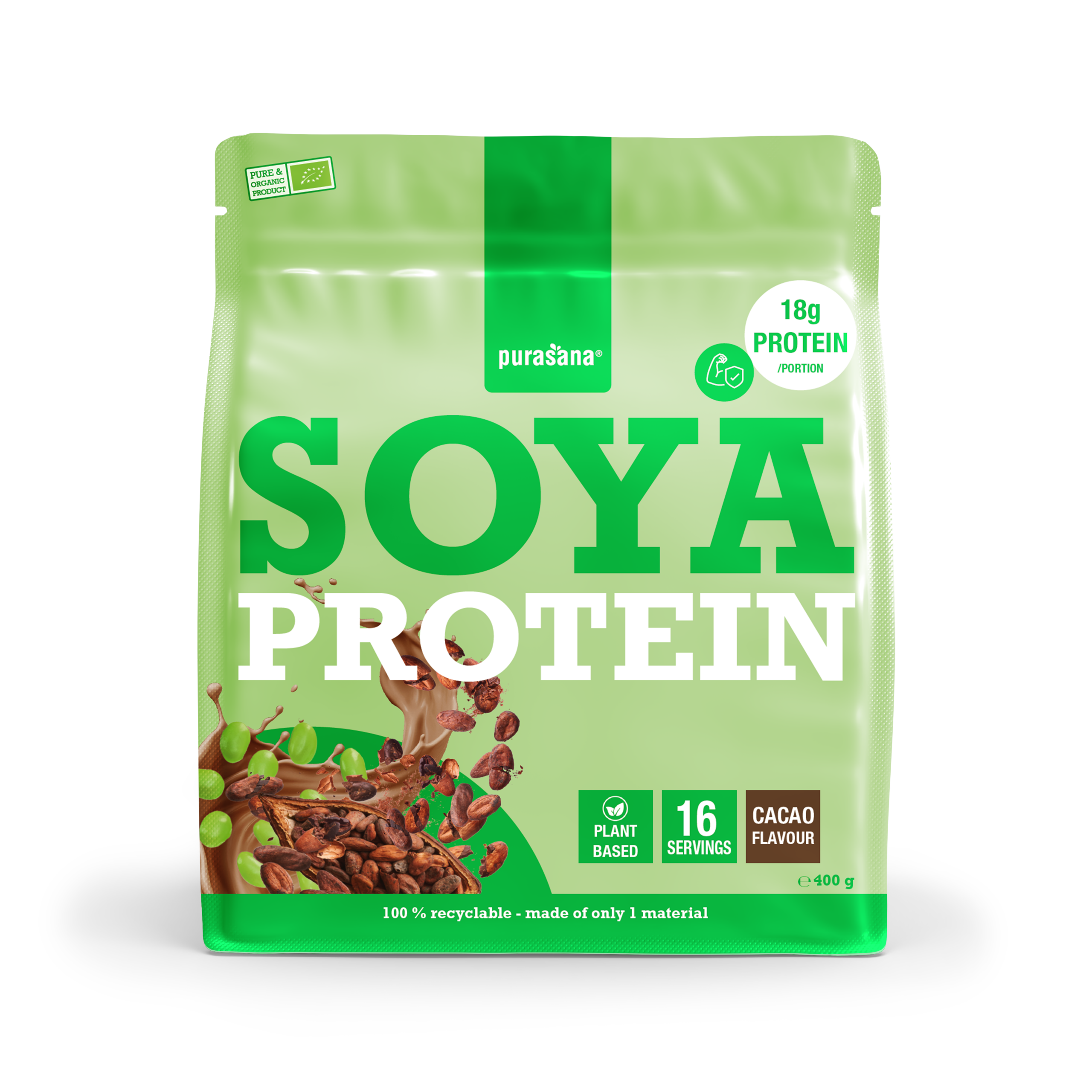 Purasana Plant Protein Soja Cacao Bio (400 gr)