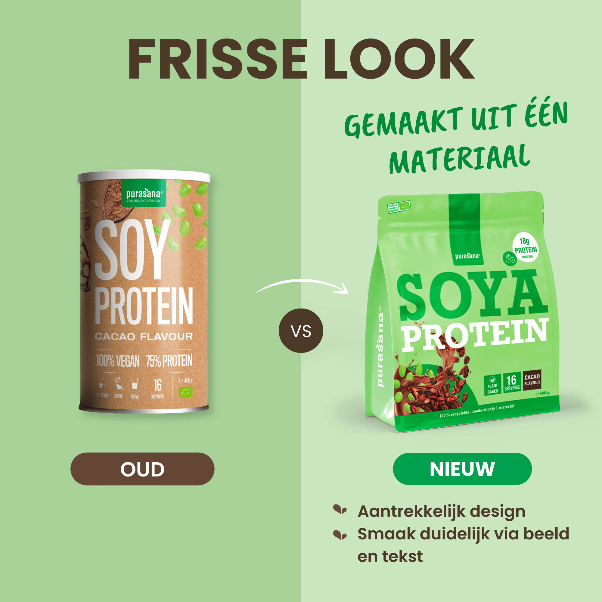 Purasana Plant Protein Soja Cacao Bio (400 gr) - image 4