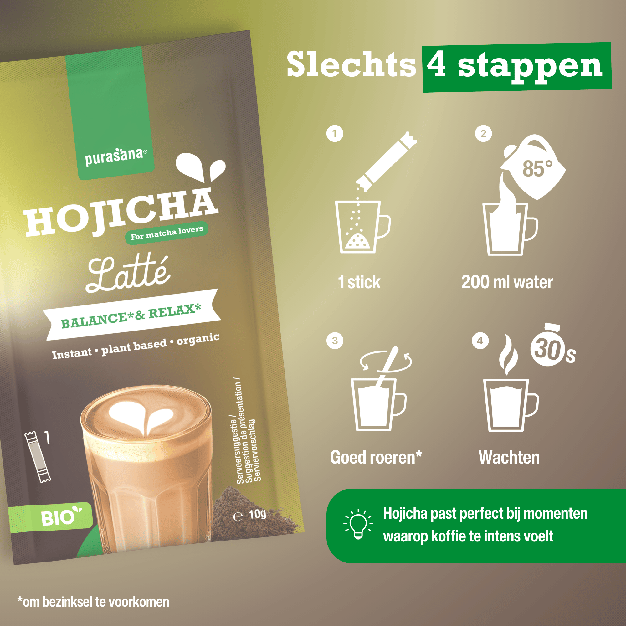Purasana Instant Hojicha Latte 6x10g Bio (60 gr) - image 10