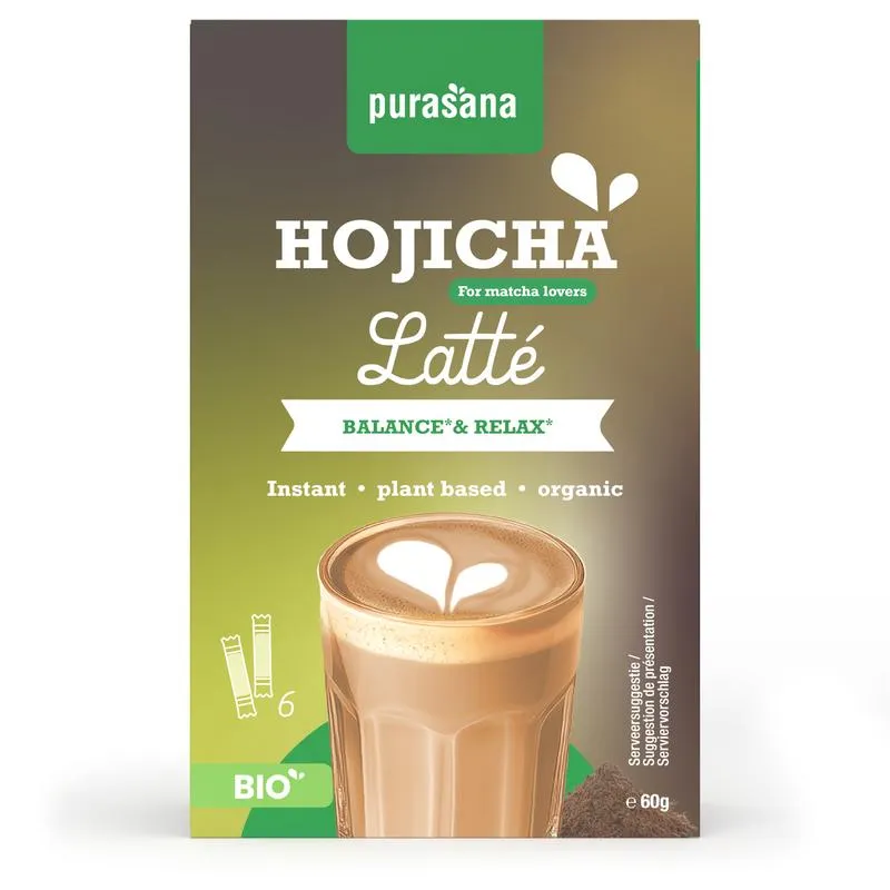 Purasana Instant Hojicha Latte 6x10g Bio (60 gr)