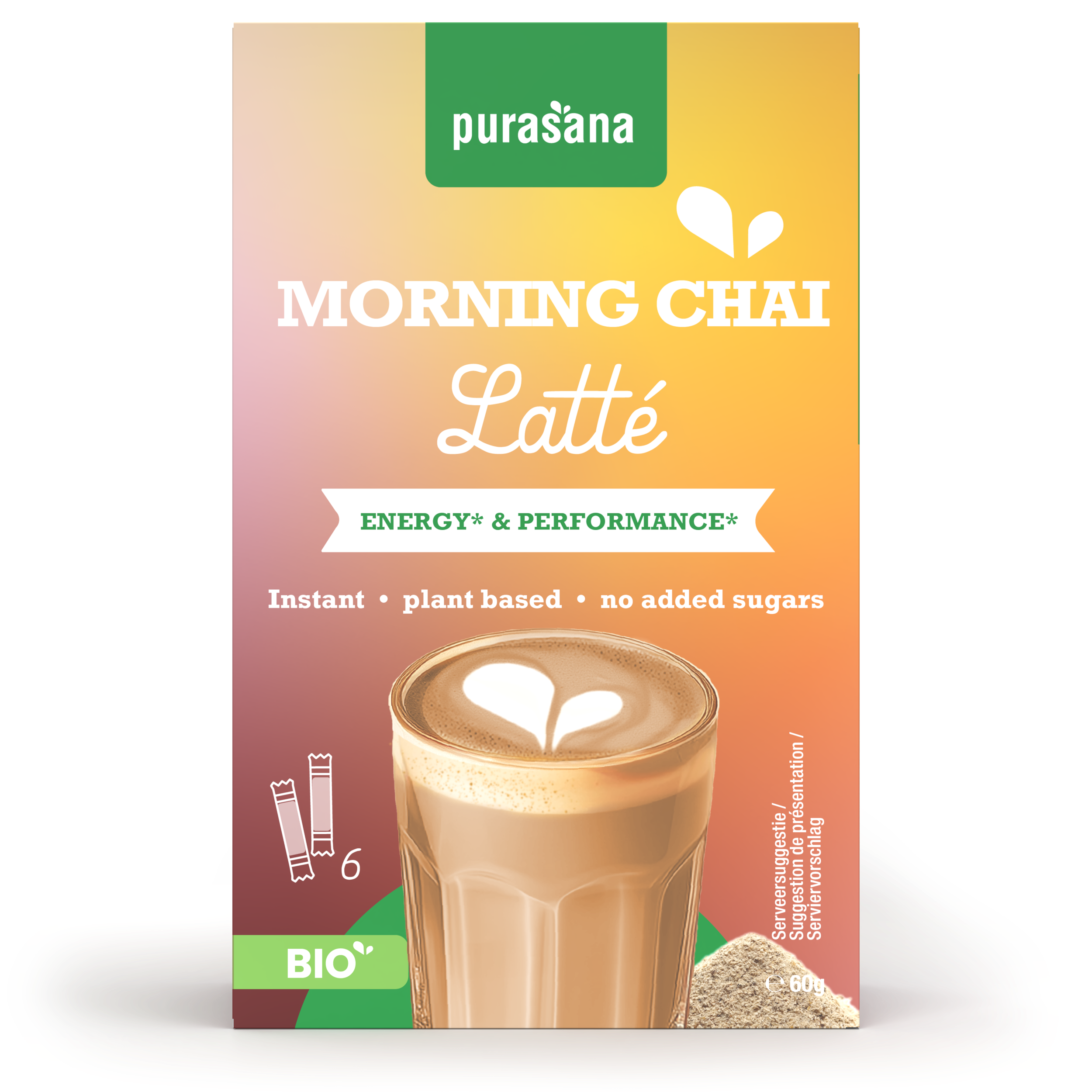 Purasana Instant Morning Chai Latte 6x10g Bio (60 gr)