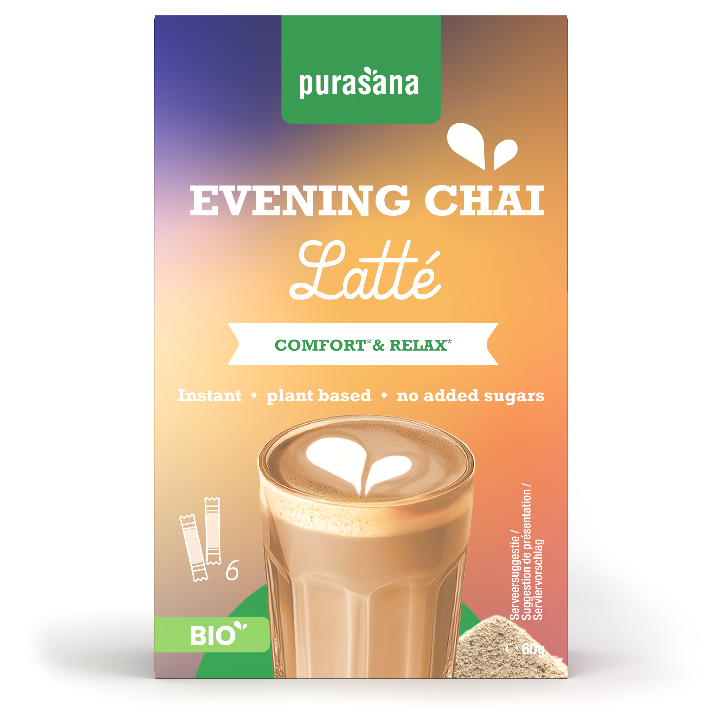 Purasana Instant Evening Chai Latte 6x10g Bio (60 gr)