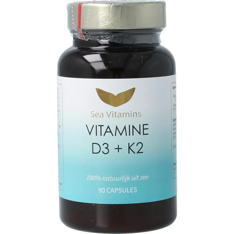 Sea Vitamins Vitamine D3 K2 uit Zee (90 vega capsules)