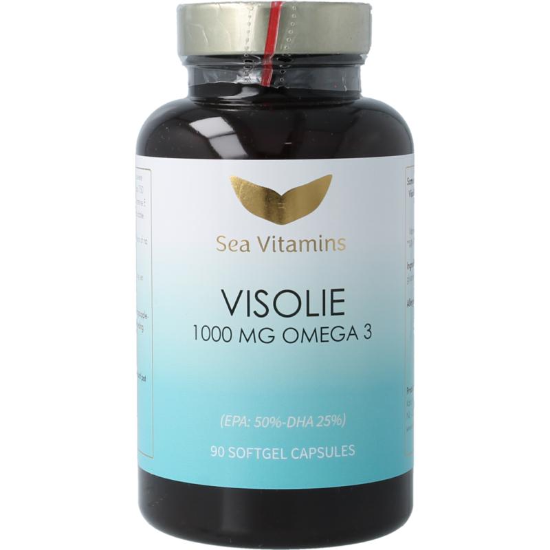 Sea Vitamins Omega 3 Visolie Strong met Vitamine E (90 vega capsules)