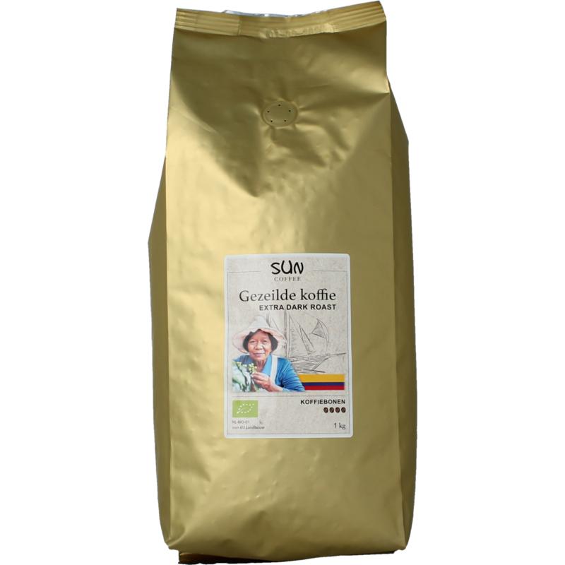 Sun Coffee Gezeilde Koffiebonen Extra Dark Roast Bio (1000 gr)