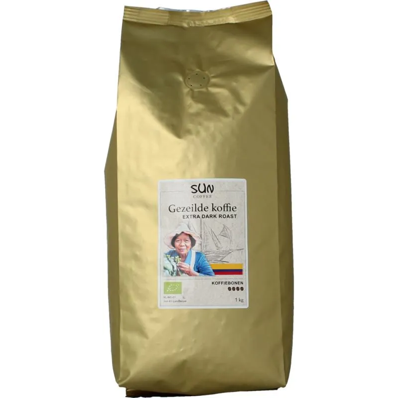 Sun Coffee Gezeilde Koffiebonen Extra Dark Roast Bio (1000 gr)