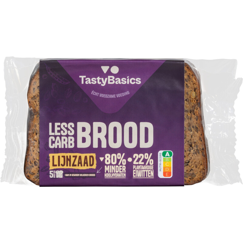 Tastybasics Less Carb Brood Lijnzaad (250 gr)