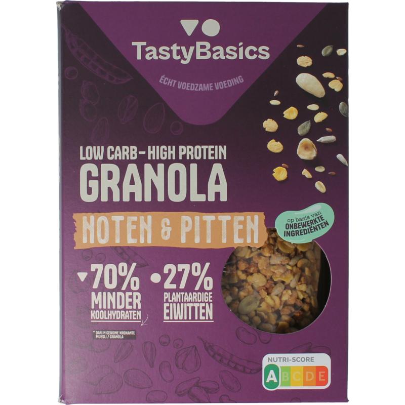 Tastybasics Less Carb-high Protein Granola Noten & Pitten (350 gr)