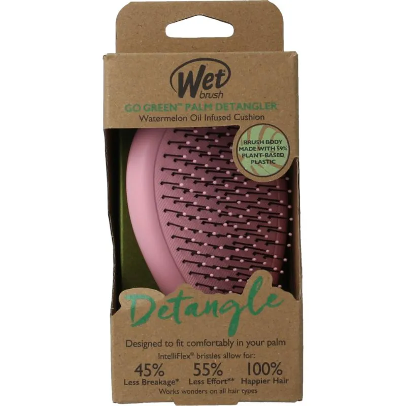 Wetbrush Go Green Palm Detangler Pink Water (1 stuk)