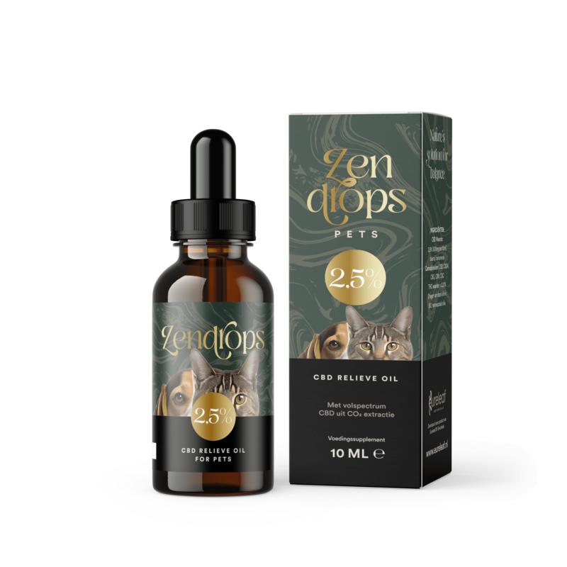 Zendrops CBD Olie Huisdieren 2.5% Hond en Kat (10 ml)