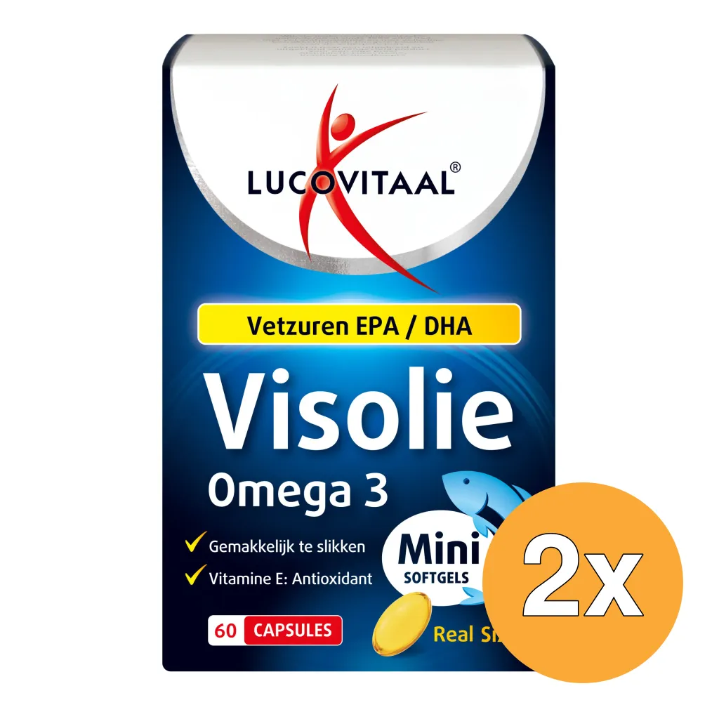 2x Lucovitaal Visolie Omega 3 (60 mini softgels)