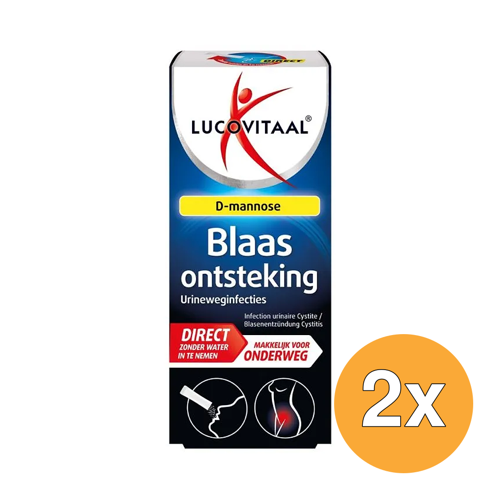 2x Lucovitaal Blaasontsteking D-mannose Direct (6 sachets)
