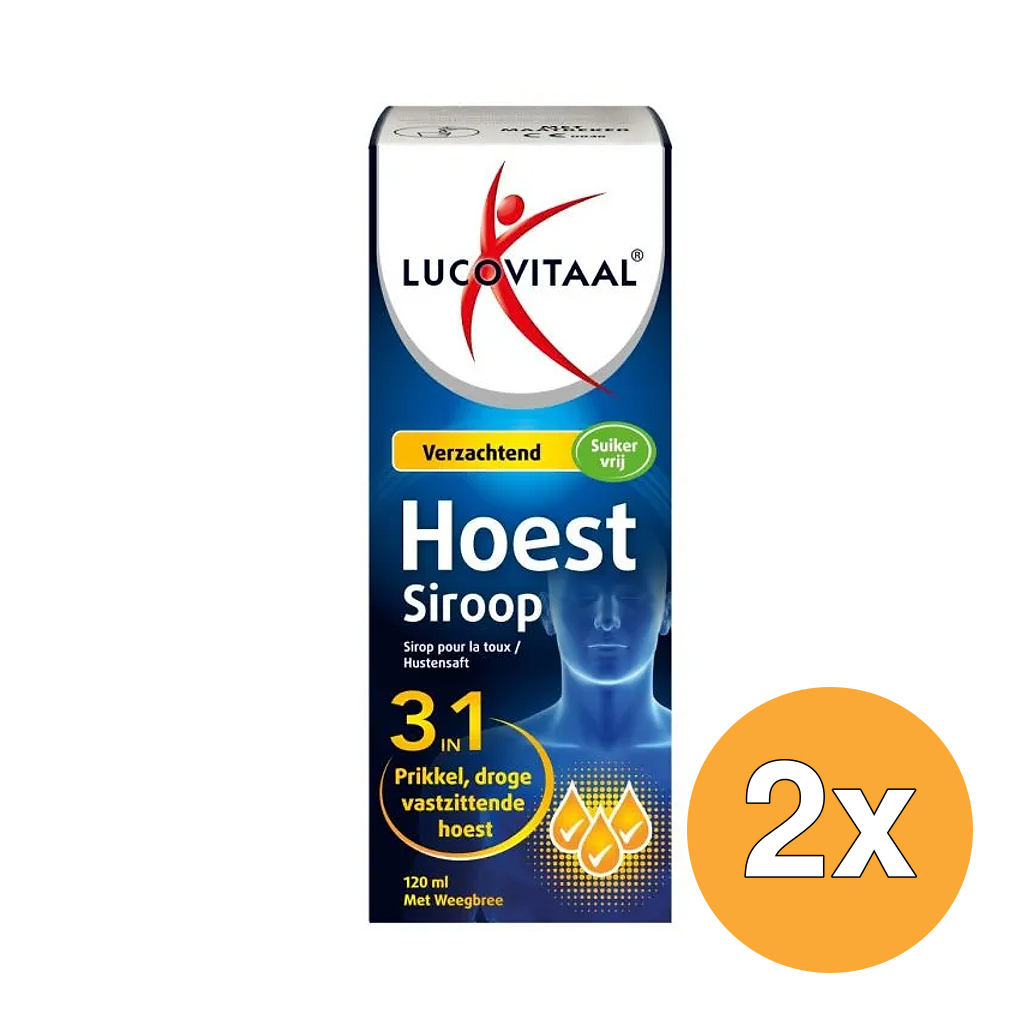 2x Lucovitaal Hoestsiroop 3-in-1 (120 ml)