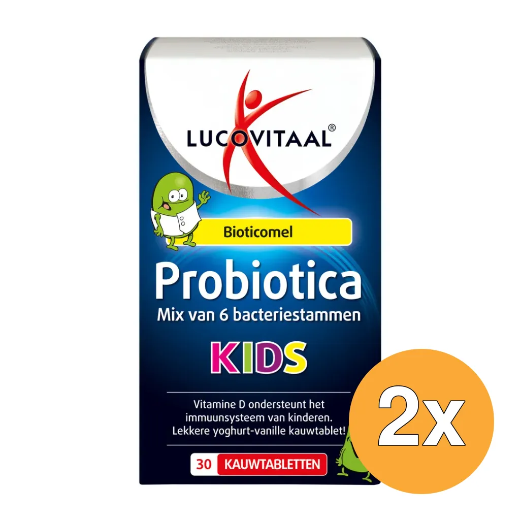 2x Lucovitaal Probiotica Kids (30 kauwtabletten)