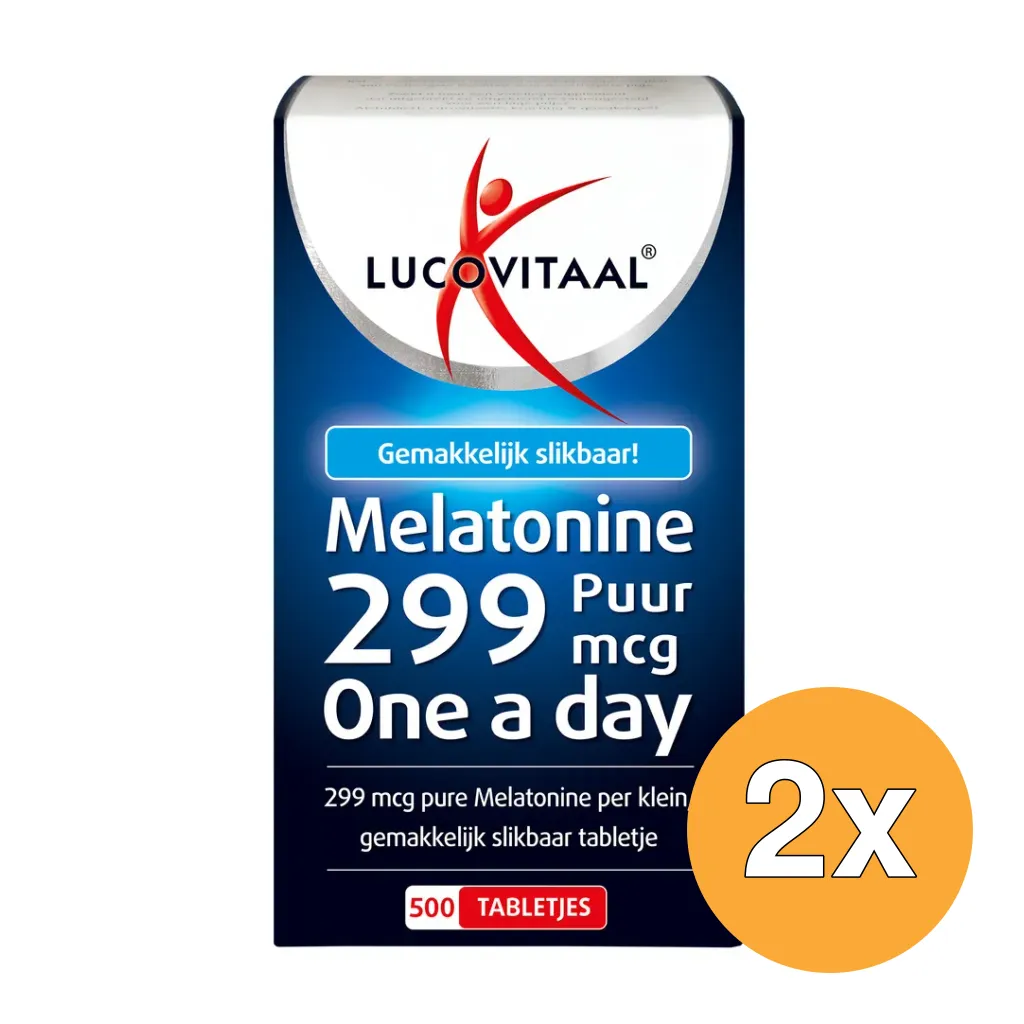 2x Lucovitaal Melatonine Puur 299mcg (500 tabletten)