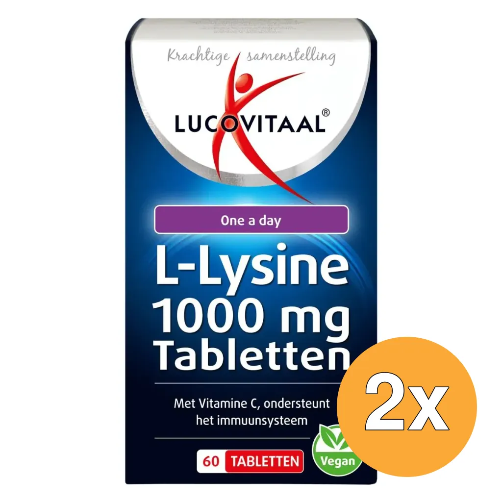 2x Lucovitaal L-Lysine 1000mg (60 tabletten)