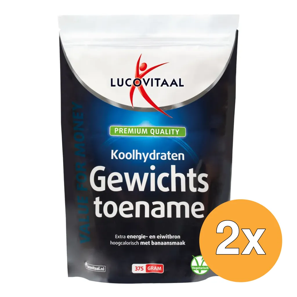 2x Lucovitaal Koolhydraten Gewichtstoename Poeder (375 gr)
