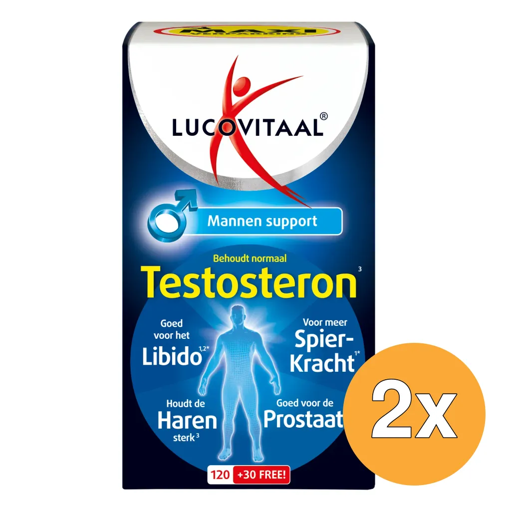 2x Lucovitaal Testosteron Mannen Support (150 tabletten)