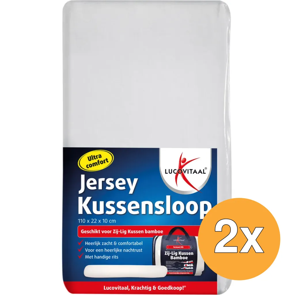 2x Lucovitaal Kussensloop Jersey Zij-Ligkussen (1 stuk)