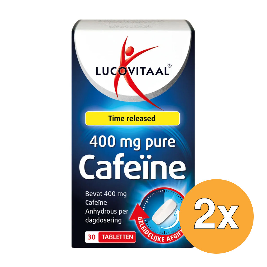 2x Lucovitaal Pure Cafeïne 400Mg (30 tabletten)