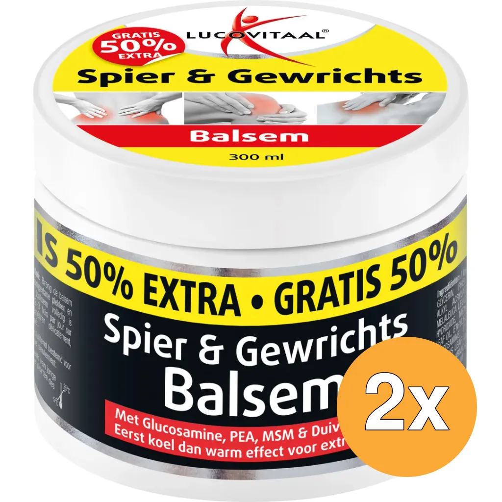 2x Lucovitaal Spier & Gewrichtsbalsem 50% extra (300 ml)
