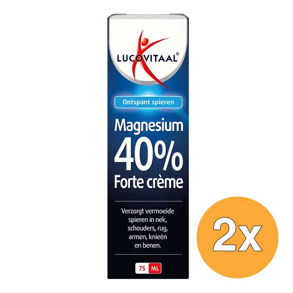 2x Lucovitaal Magnesium 40% Forte Crème (75 ml)