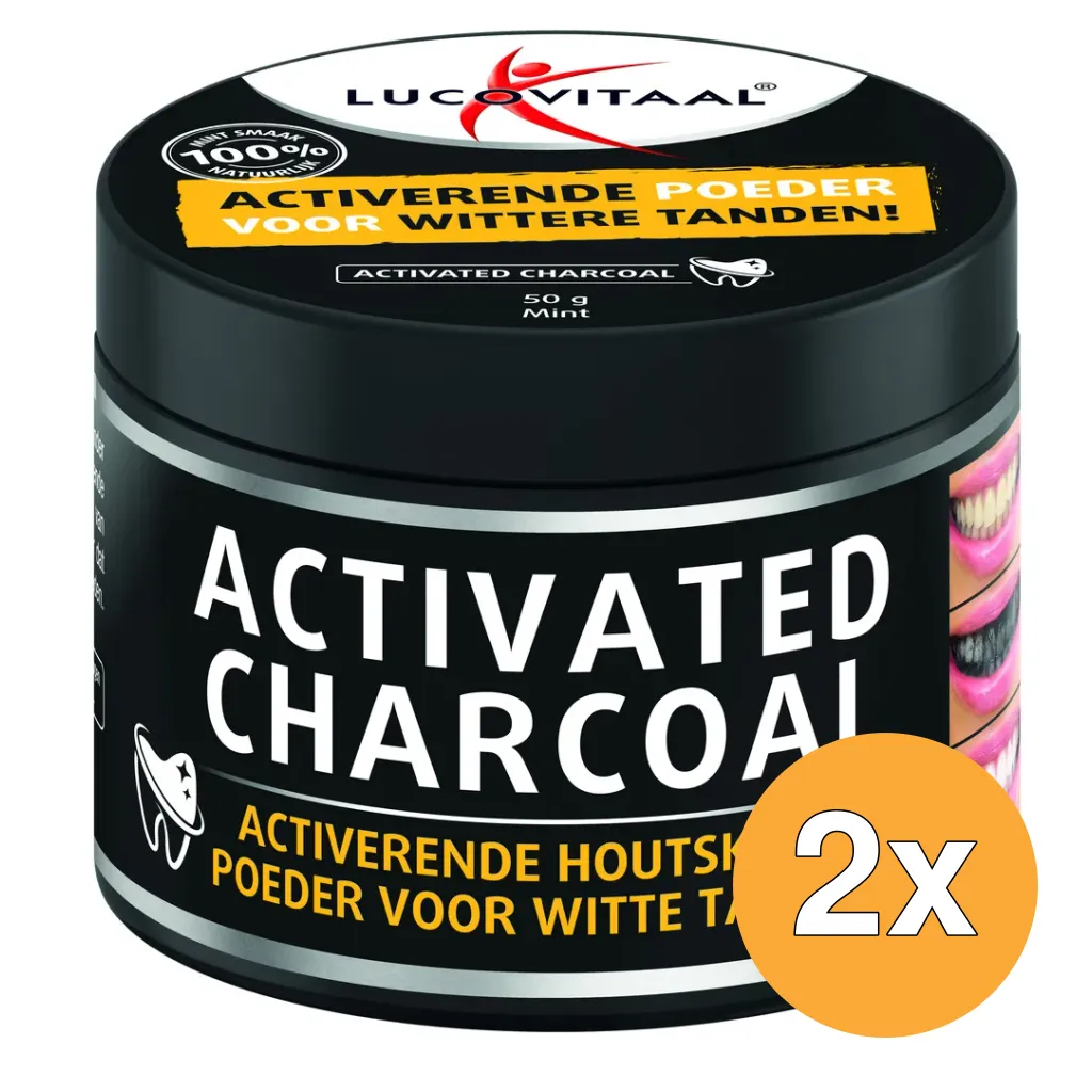 2x Lucovitaal Activated Charcoal Houtskoolpoeder (50 gr)