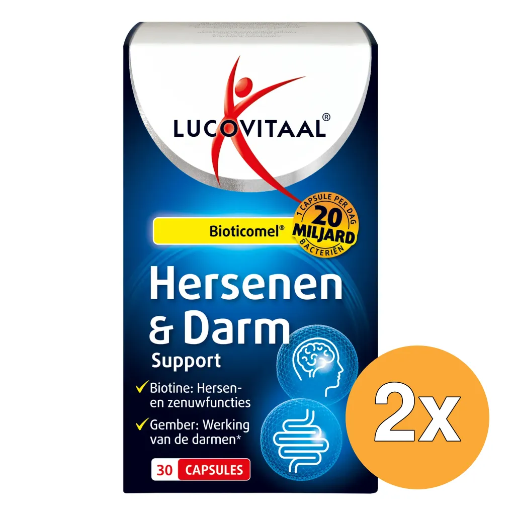 2x Lucovitaal Hersenen & Darm Support Bioticomel (30 capsules)